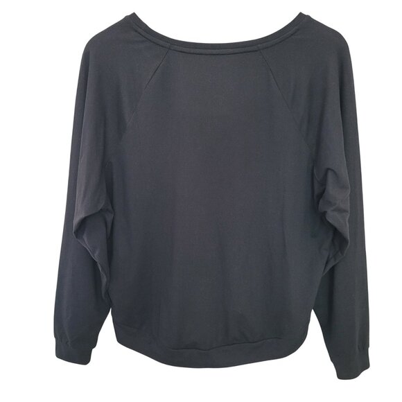 GapFit Brushed Jersey Hi-Low Sweatshirt Womens Size XS Black NWT - Picture 2 of 4